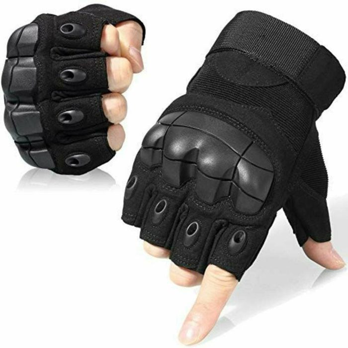 Black Gloves Half Finger Sport Durable Tactical - Unisex