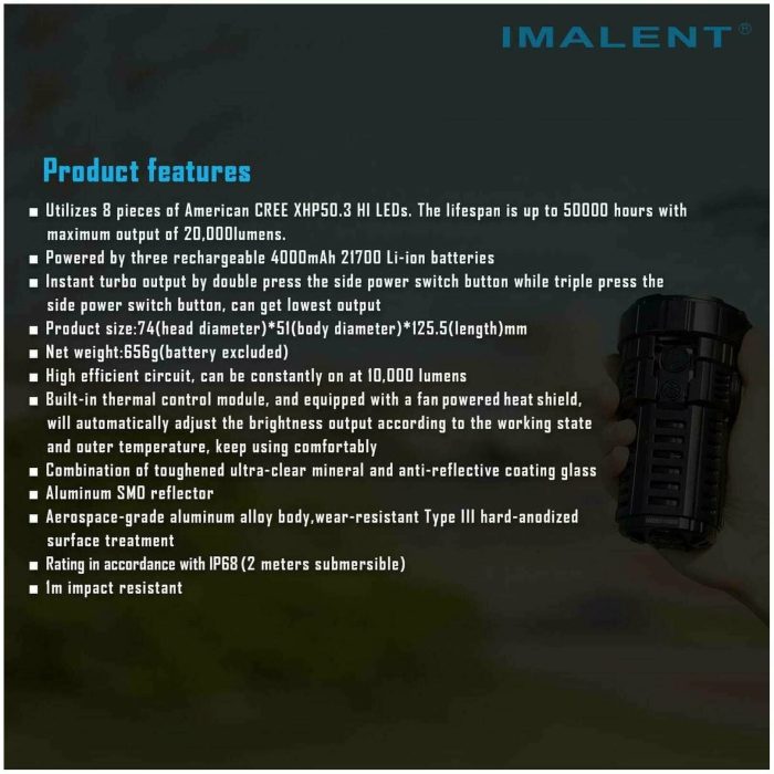 Imalent RS50, 20000lm, 1160m Throw - Image 21