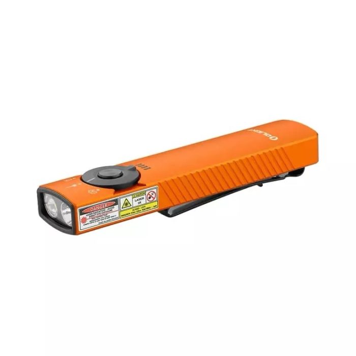 Olight Arkfeld Pro Rechargeable LED Flashlight – 1300 Lumens – Cool White LED – 365nm UV – 520nm Green Laser – Uses Built-in 1500mAh Li-Poly Battery Pack – Black